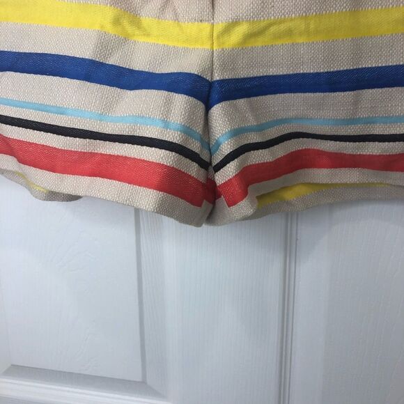 J. Crew cream multi color striped shorts, size 8 - Picture 3 of 14